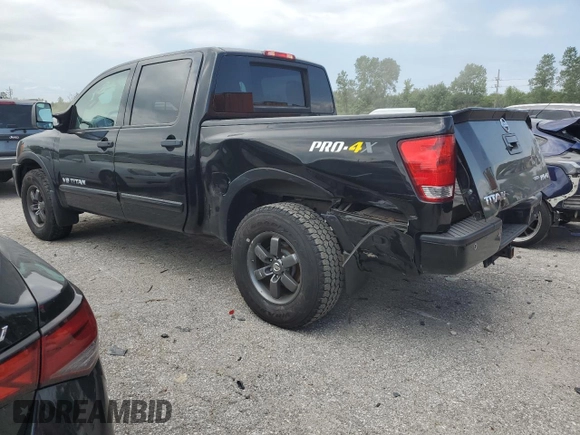2015 Nissan Titan Pro-4X with VIN 1N6BA0EC1FN507894, listed as a Copart auction lot 65784274 with 147,576 mi miles and Salvage title. Bid and sale history available at DreamBid. Image 2.