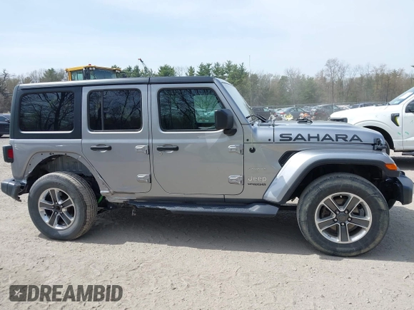 2018 Jeep Wrangler Unlimited Sahara with VIN 1C4HJXEG4JW141540, listed as a IAAI auction lot 42148402 with 43,909 mi miles and . Bid and sale history available at DreamBid. Image 13.