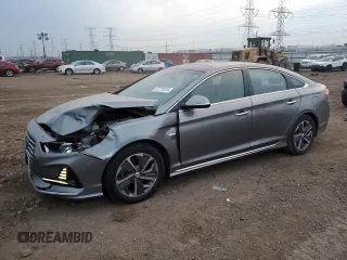 2018 Hyundai Sonata Hybrid Limited with VIN KMHE34L32JA079124, listed as a Copart auction lot 82719234 with 162,604 mi miles and Salvage Title. Bid and sale history available at carsss.com. Image 1.