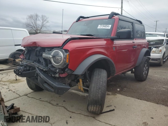 2021 Ford Bronco с VIN 1FMDE5CP4MLA64180, выставлен на аукционе Copart как лот 73194854 с пробегом 54 227 миль миль и Списание • Salvage title. История ставок и продаж доступна на DreamBid. Изображение 1.