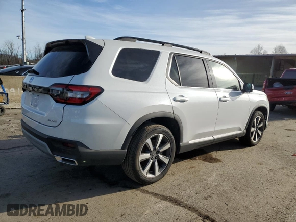 2025 Honda Pilot Elite with VIN 5FNYG1H86SB022085, listed as a Copart auction lot 83866204 with Not Provided miles and Salvage Title. Bid and sale history available at DreamBid. Image 3.