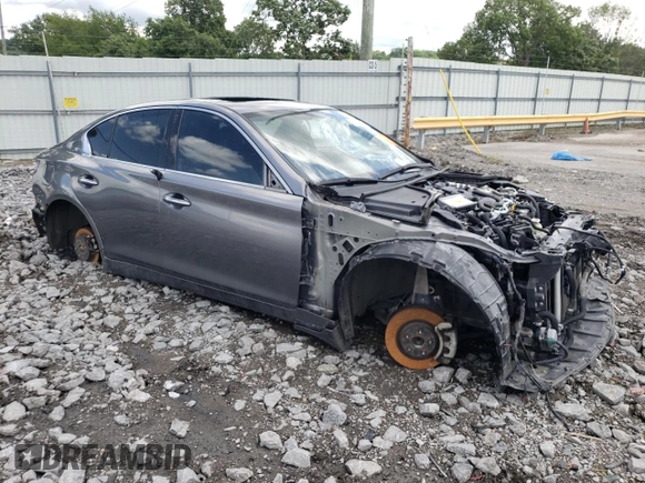2021 Infiniti Q50 Signature Edition with VIN JN1EV7CP0MM704189, listed as a Copart auction lot 58651135 with 70,572 mi miles and Non repairable. Bid and sale history available at DreamBid. Image 4.