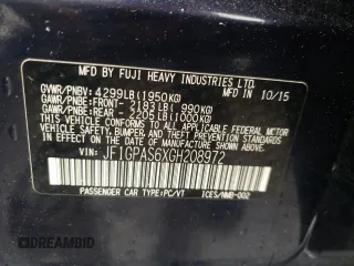 2016 Subaru Impreza Special Sports Premium с VIN JF1GPAS6XGH208972, выставлен на аукционе Copart как лот 58072935 с пробегом 127 823 миль миль и Списание • Salvage title. История ставок и продаж доступна на DreamBid. Изображение 13.