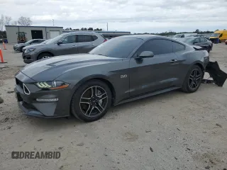 2018 Ford Mustang GT with VIN 1FA6P8CF8J5184795, listed as a Copart auction lot 45882485 with 96,733 mi miles and Salvage title. Bid and sale history available at DreamBid. Image 1.