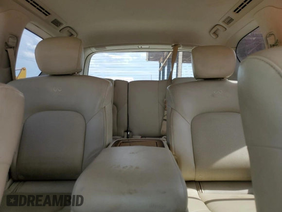 2011 Infiniti QX56 7-passenger with VIN JN8AZ2NE9B9005601, listed as a Copart auction lot 57013744 with 223,590 mi miles and Clean Title. Bid and sale history available at carsss.com. Image 10.