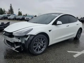 2023 Tesla Model 3 with VIN 5YJ3E1EA8PF477857, listed as a Copart auction lot 44958805 with 0 mi miles and Salvage Title. Bid and sale history available at carsss.com. Image 1.