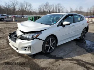 2017 Subaru Impreza Sport with VIN 4S3GTAK61H3706790, listed as a Copart auction lot 46050105 with 75,720 mi miles and Salvage Title. Bid and sale history available at carsss.com. Image 1.