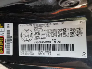 2013 Toyota Tundra z VIN 5TFDY5F18DX277709, wystawiony jako Copart lot #78623384 z przebiegiem 299 579 mil mil oraz Czysty tytuł • Clean title. Historia ofert i sprzedaży dostępna na DreamBid. Obrazek 12.