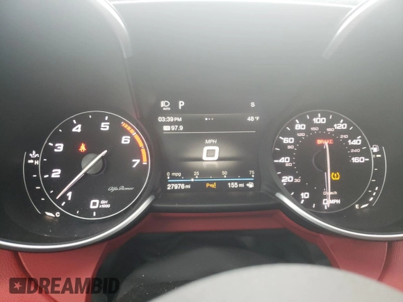2019 Alfa Romeo Giulia Sport with VIN ZARFAMAN9K7599991, listed as a Copart auction lot 39895253 with 27,976 mi miles. Bid and sale history available at carsss.com. Image 9.