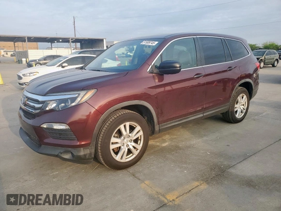 2016 Honda Pilot LX with VIN 5FNYF6H1XGB052815, listed as a Copart auction lot 51509745 with 35,343 mi miles and Clean Title. Bid and sale history available at carsss.com. Image 1.