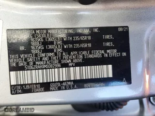 2021 Toyota Highlander XLE with VIN 5TDGZRAHXMS082996, listed as a Copart auction lot 52642695 with 53,483 mi miles and Salvage Title. Bid and sale history available at carsss.com. Image 13.