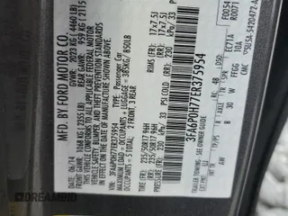 2014 Ford Fusion SE with VIN 3FA6P0H77ER375954, listed as a Copart auction lot 50797545 with 105,039 mi miles and Salvage Title. Bid and sale history available at carsss.com. Image 13.