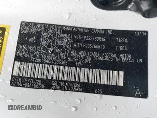 2015 Lexus RX 350 with VIN 2T2BK1BA6FC286395, listed as a IAAI auction lot 41309964 with Not provided miles and . Bid and sale history available at DreamBid. Image 9.