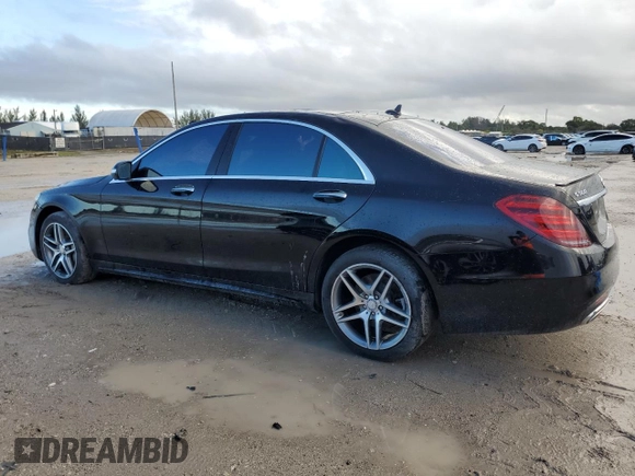 2018 Mercedes-Benz S 560 with VIN WDDUG8GB0JA384253, listed as a Copart auction lot 85543844 with 73,378 mi miles and Non Repairable. Bid and sale history available at carsss.com. Image 2.