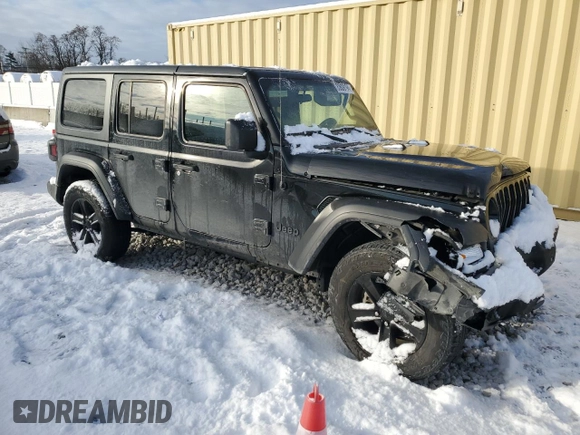 2022 Jeep Wrangler Unlimited Sport S with VIN 1C4HJXDN5NW226988, listed as a Copart auction lot 83809194 with 52,112 mi miles and Salvage Title. Bid and sale history available at carsss.com. Image 4.