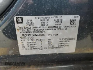2017 Chevrolet Silverado 1500 LTZ with VIN 1GCVKSEC4HZ390705, listed as a Copart auction lot 68394034 with 216,241 mi miles and Salvage Title. Bid and sale history available at carsss.com. Image 14.