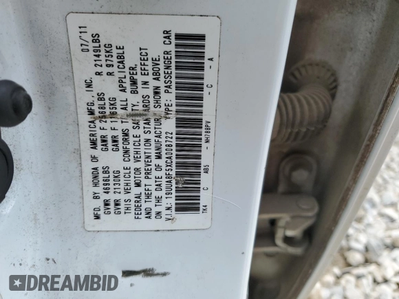 2012 Acura TL Tech Auto with VIN 19UUA8F5XCA008722, listed as a Copart auction lot 52708735 with 296,952 mi miles and Salvage Title. Bid and sale history available at carsss.com. Image 12.