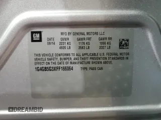 2015 Buick LaCrosse Leather with VIN 1G4GB5G3XFF166064, listed as a Copart auction lot 50386035 with 84,568 mi miles and Salvage Title. Bid and sale history available at carsss.com. Image 13.