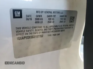 2016 Cadillac CTS RWD with VIN 1G6AP5SX6G0197762, listed as a Copart auction lot 44219805 with 179,993 mi miles and Salvage title. Bid and sale history available at DreamBid. Image 12.