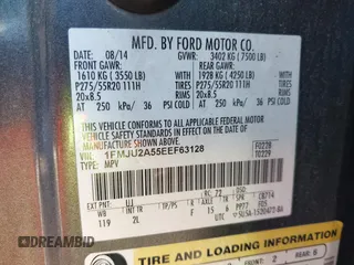 2014 Ford Expedition Limited с VIN 1FMJU2A55EEF63128, выставлен на аукционе IAAI как лот 42023765 с пробегом 275 071 миль миль и . История ставок и продаж доступна на DreamBid. Изображение 9.