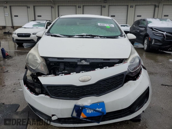 2013 Kia Rio LX with VIN KNADM4A39D6291068, listed as a Copart auction lot 43377785 with 95,279 mi miles and Salvage Title. Bid and sale history available at carsss.com. Image 5.