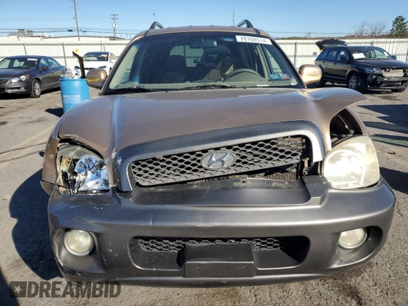 2004 Hyundai Santa Fe GLS with VIN KM8SC73D04U686851, listed as a Copart auction lot 78108514 with 92,297 mi miles and Salvage Title. Bid and sale history available at carsss.com. Image 5.
