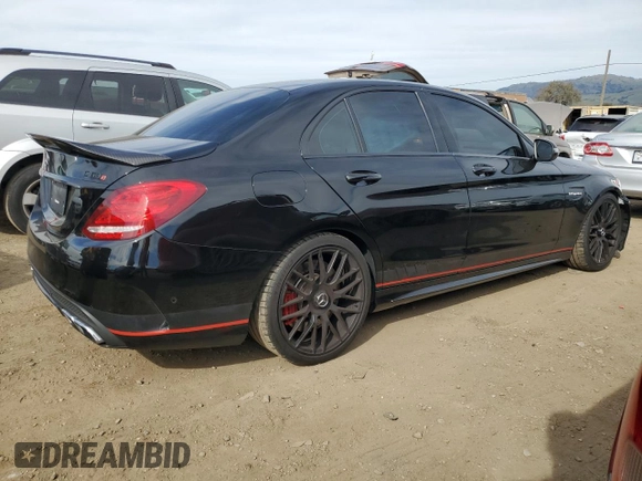 2016 Mercedes-Benz C 63 S AMG with VIN 55SWF8HB6GU113247, listed as a Copart auction lot 47280295 with 44,130 mi miles and Salvage title. Bid and sale history available at DreamBid. Image 3.
