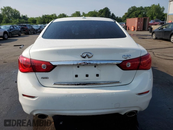 2015 Infiniti Q50 Premium with VIN JN1BV7AR6FM396021, listed as a Copart auction lot 63149485 with 71,862 mi miles and Salvage title. Bid and sale history available at DreamBid. Image 6.