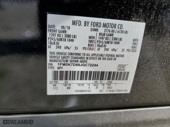 2018 Ford Explorer XLT with VIN 1FM5K7D88JGC72244, listed as a Copart auction lot 51465125 with 76,336 mi miles and Salvage Title. Bid and sale history available at carsss.com. Image 15.