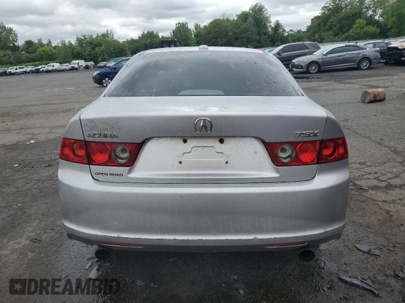 2006 Acura TSX with VIN JH4CL96876C006227, listed as a Copart auction lot 58019815 with Not provided miles and Salvage title. Bid and sale history available at DreamBid. Image 6.