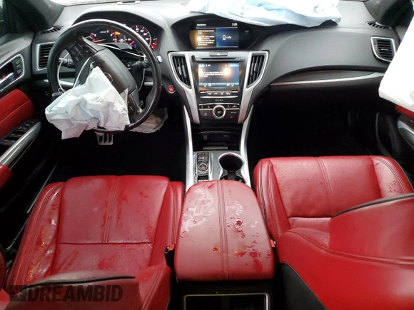 2019 Acura TLX w/A-Spec Pkg with VIN 19UUB3F64KA005399, listed as a Copart auction lot 55662635 with 52,434 mi miles and Salvage title. Bid and sale history available at DreamBid. Image 8.