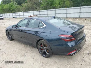 2022 Genesis G70 3.3T with VIN KMTG54TEXNU083193, listed as a Copart auction lot 56627395 with 16,980 mi miles and Salvage title. Bid and sale history available at DreamBid. Image 2.