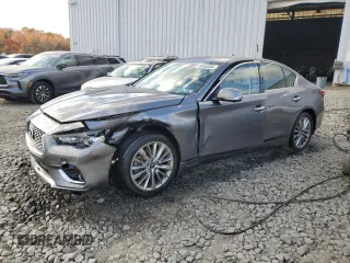 2022 Infiniti Q50 LUXE with VIN JN1EV7BR0NM342286, listed as a Copart auction lot 78368564 with 35,053 mi miles and Salvage Title. Bid and sale history available at carsss.com. Image 1.