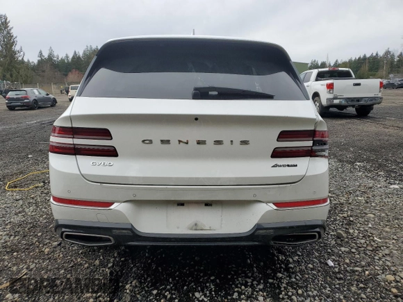 2021 Genesis GV80 with VIN KMUHCESC7MU074980, listed as a Copart auction lot 48499505 with 42,568 mi miles and Salvage Title. Bid and sale history available at DreamBid. Image 6.