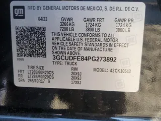 2023 Chevrolet Silverado 1500 LT Trail Boss with VIN 3GCUDFE84PG273892, listed as a Copart auction lot 46909745 with 59,466 mi miles and Salvage Title. Bid and sale history available at DreamBid. Image 14.