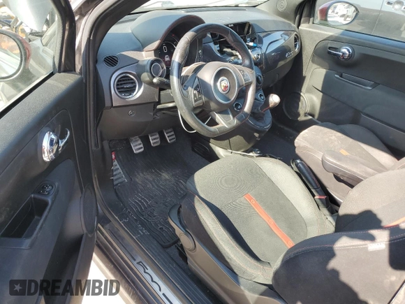 2015 FIAT 500 Abarth with VIN 3C3CFFFH8FT689961, listed as a Copart auction lot 61400335 with 115,665 mi miles and Salvage title. Bid and sale history available at DreamBid. Image 8.