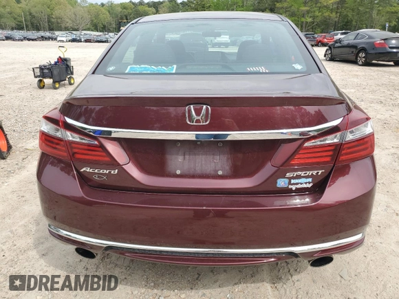 2016 Honda Accord Sport with VIN 1HGCR2F58GA158349, listed as a Copart auction lot 53024935 with 97,982 mi miles and Salvage Title. Bid and sale history available at DreamBid. Image 6.