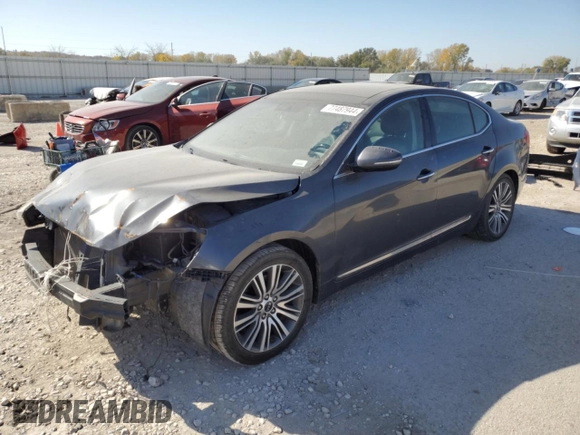 2014 Kia Cadenza Premium with VIN KNALN4D70E5153093, listed as a Copart auction lot 77487944 with 122,907 mi miles and Salvage Title. Bid and sale history available at carsss.com. Image 1.