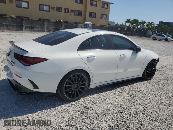 2021 Mercedes-Benz CLA 35 AMG with VIN W1K5J5BB5MN220635, listed as a Copart auction lot 58544855 with 48,776 mi miles and Salvage title. Bid and sale history available at DreamBid. Image 3.