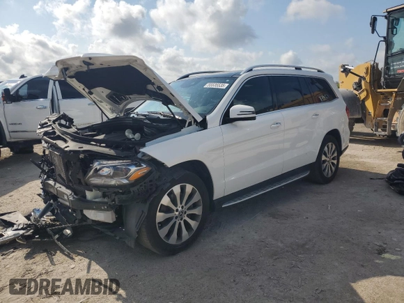 2017 Mercedes-Benz GLS 450 z VIN 4JGDF6EE4HA909349, wystawiony jako Copart lot #55535535 z przebiegiem 57 360 mil mil oraz Szkoda całkowita • Salvage title. Historia ofert i sprzedaży dostępna na DreamBid. Obrazek 1.