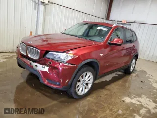2013 BMW X3 xDrive28i with VIN 5UXWX9C53D0A25774, listed as a Copart auction lot 46250085 with 157,485 mi miles and Salvage Title. Bid and sale history available at carsss.com. Image 1.