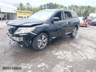 2014 Nissan Pathfinder Platinum with VIN 5N1AR2MM2EC654678, listed as a IAAI auction lot 41983035 with 140,989 mi miles. Bid and sale history available at carsss.com. Image 16.