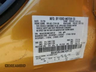 2021 Ford EcoSport SE with VIN MAJ6S3GL0MC409132, listed as a Copart auction lot 57154575 with Not provided miles and Non repairable. Bid and sale history available at DreamBid. Image 13.