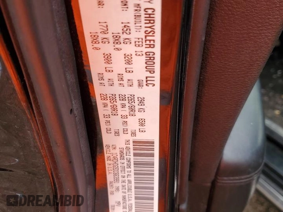2013 Dodge Durango Crew with VIN 1C4RDHDG5DC663991, listed as a Copart auction lot 48491985 with 143,310 mi miles and Salvage Title. Bid and sale history available at carsss.com. Image 15.