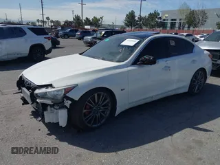 2019 Infiniti Q50 Luxe with VIN JN1EV7APXKM513850, listed as a IAAI auction lot 41689080 with 85,520 mi miles and . Bid and sale history available at DreamBid. Image 2.