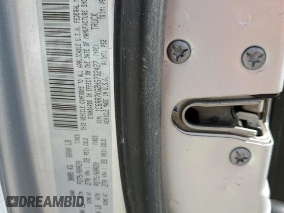 2017 Ram 1500 Express with VIN 1C6RR7KG2HS732427, listed as a Copart auction lot 77602404 with 105,715 mi miles and Salvage title. Bid and sale history available at DreamBid. Image 12.