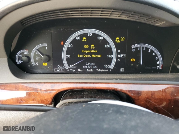 2012 Mercedes-Benz S-Class S 550 with VIN WDDNG7DB5CA450530, listed as a Copart auction lot 83438844 with 166,529 mi miles and Salvage Title. Bid and sale history available at carsss.com. Image 9.