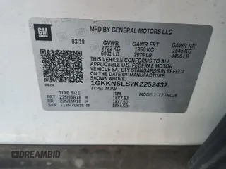 2019 GMC Acadia SLE with VIN 1GKKNSLS7KZ252432, listed as a Copart auction lot 41603915 with 76,115 mi miles and Salvage Title. Bid and sale history available at DreamBid. Image 14.