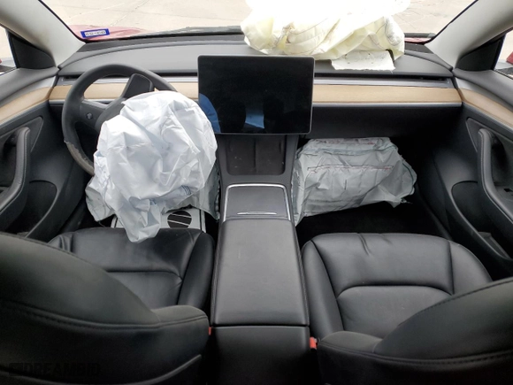 2022 Tesla Model 3 with VIN 5YJ3E1EA4NF185829, listed as a Copart auction lot 88988595 with 0 mi miles and Salvage Title. Bid and sale history available at carsss.com. Image 8.