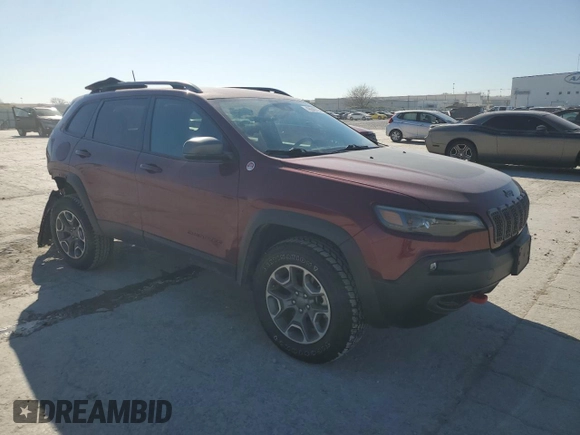 2021 Jeep Cherokee Trailhawk with VIN 1C4PJMBX7MD139411, listed as a Copart auction lot 48545725 with 54,095 mi miles and Salvage title. Bid and sale history available at DreamBid. Image 4.